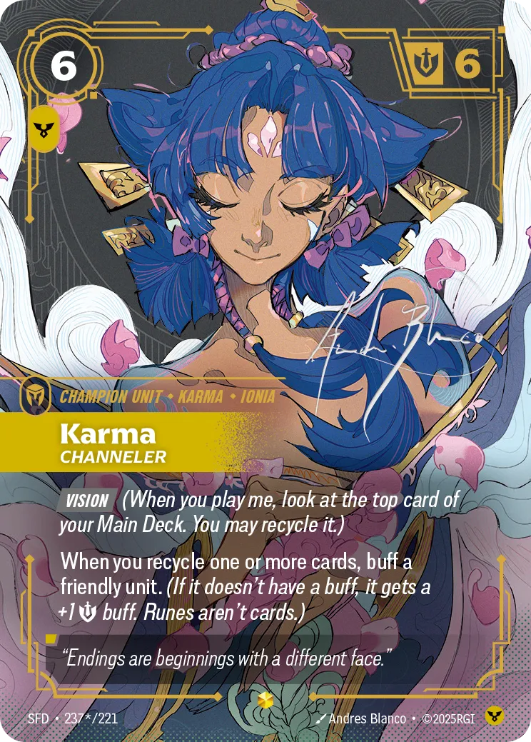 Karma - Channeler (Signed) — Spiritforged — Riftbound: League of Legends TCG