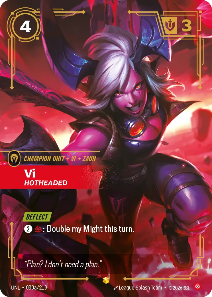 Vi - Hotheaded (Alternate Art) — Unleashed — Riftbound: League of Legends TCG