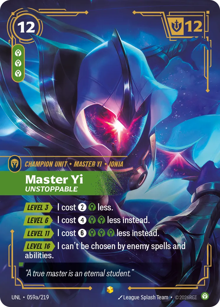 Master Yi - Unstoppable (Alternate Art) — Unleashed — Riftbound