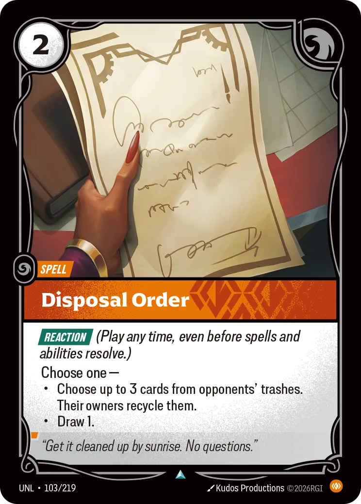 Disposal Order — Unleashed — Riftbound