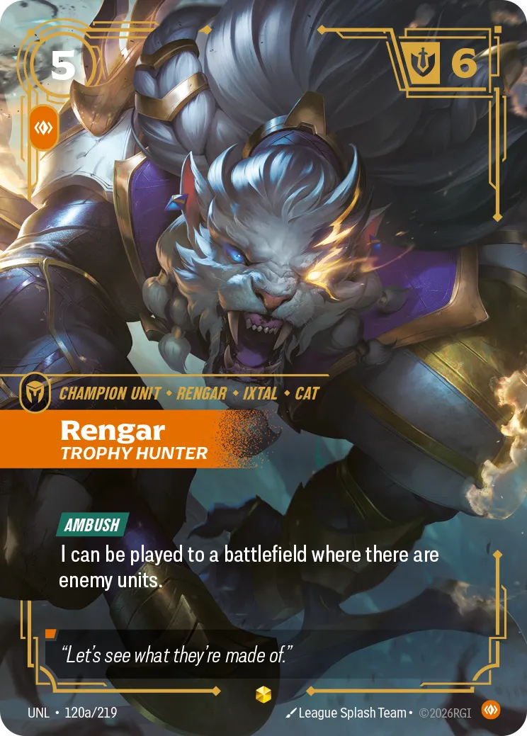 Rengar - Trophy Hunter (Alternate Art) — Unleashed — Riftbound