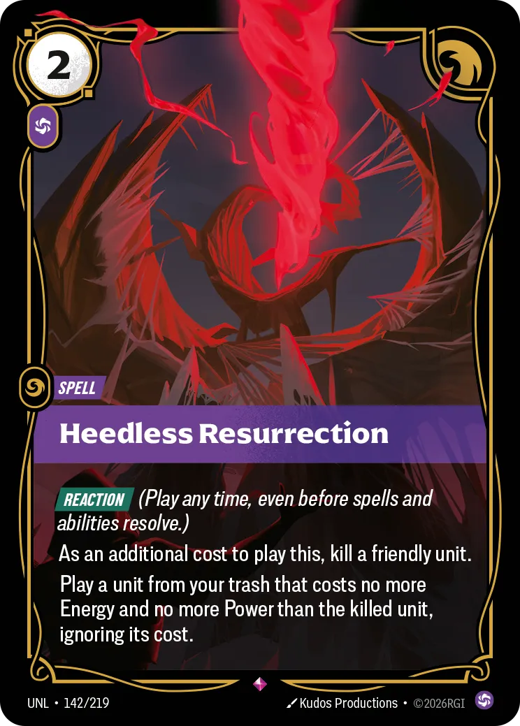 Heedless Resurrection — Unleashed — Riftbound