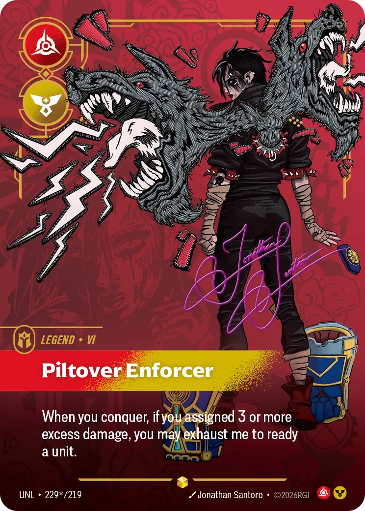 Vi - Piltover Enforcer (Signature) — Unleashed — Riftbound: League of Legends TCG