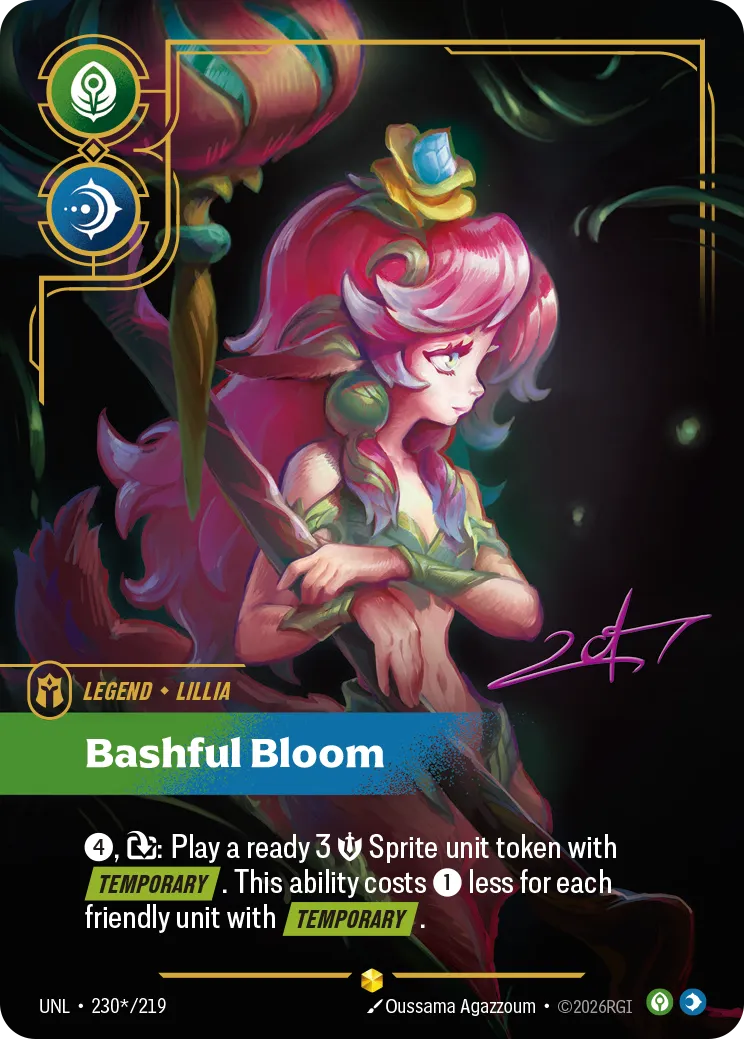 Lillia - Bashful Bloom (Signature) — Unleashed — Riftbound: League of Legends TCG