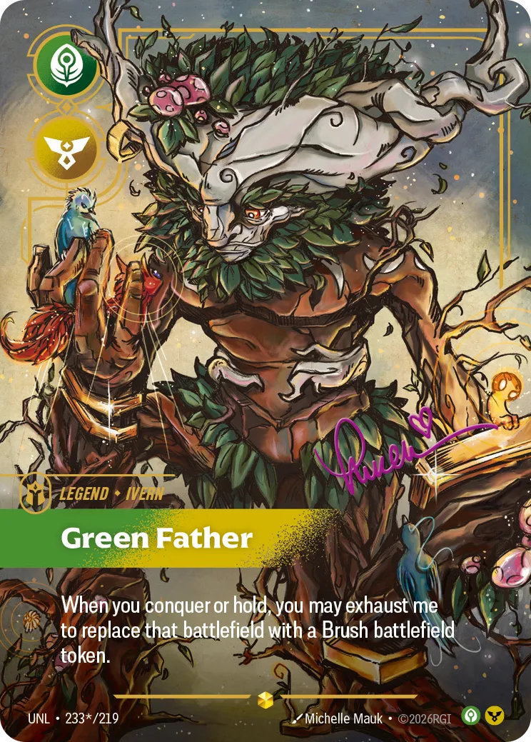 Ivern - Green Father (Signature) — Unleashed — Riftbound: League of Legends TCG