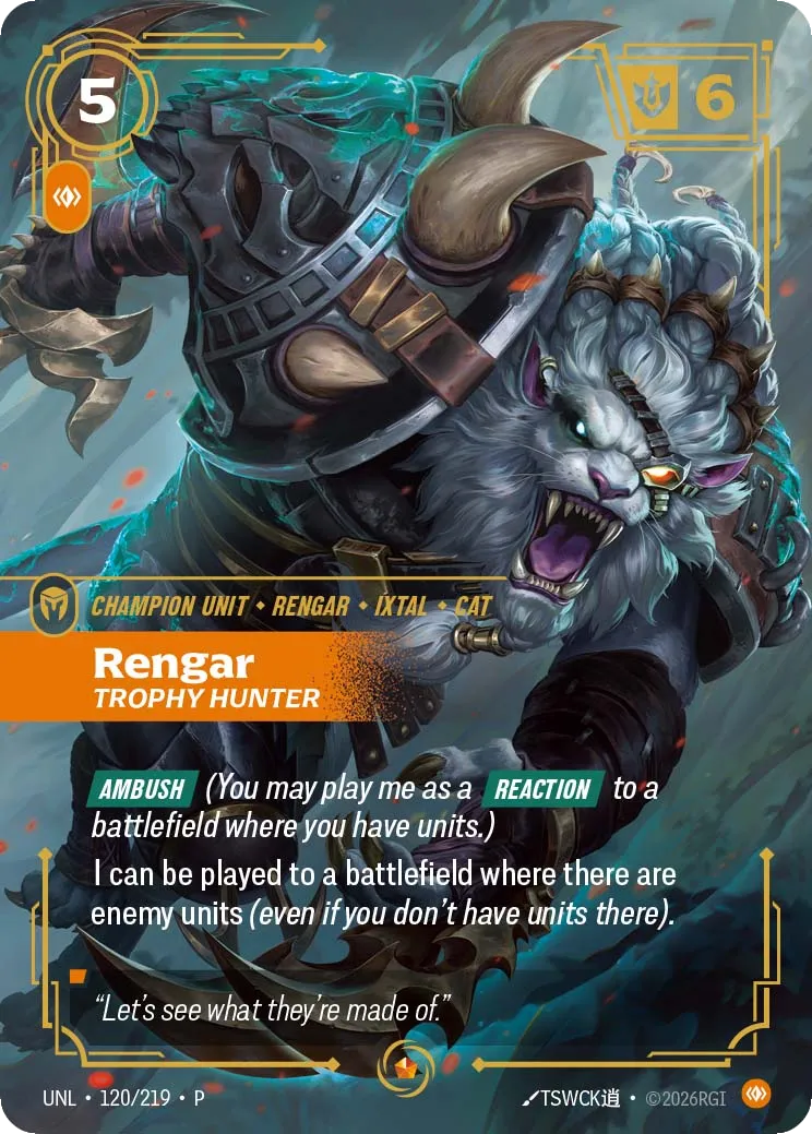Rengar - Trophy Hunter — Unleashed - Promo Cards — Riftbound: League of Legends TCG