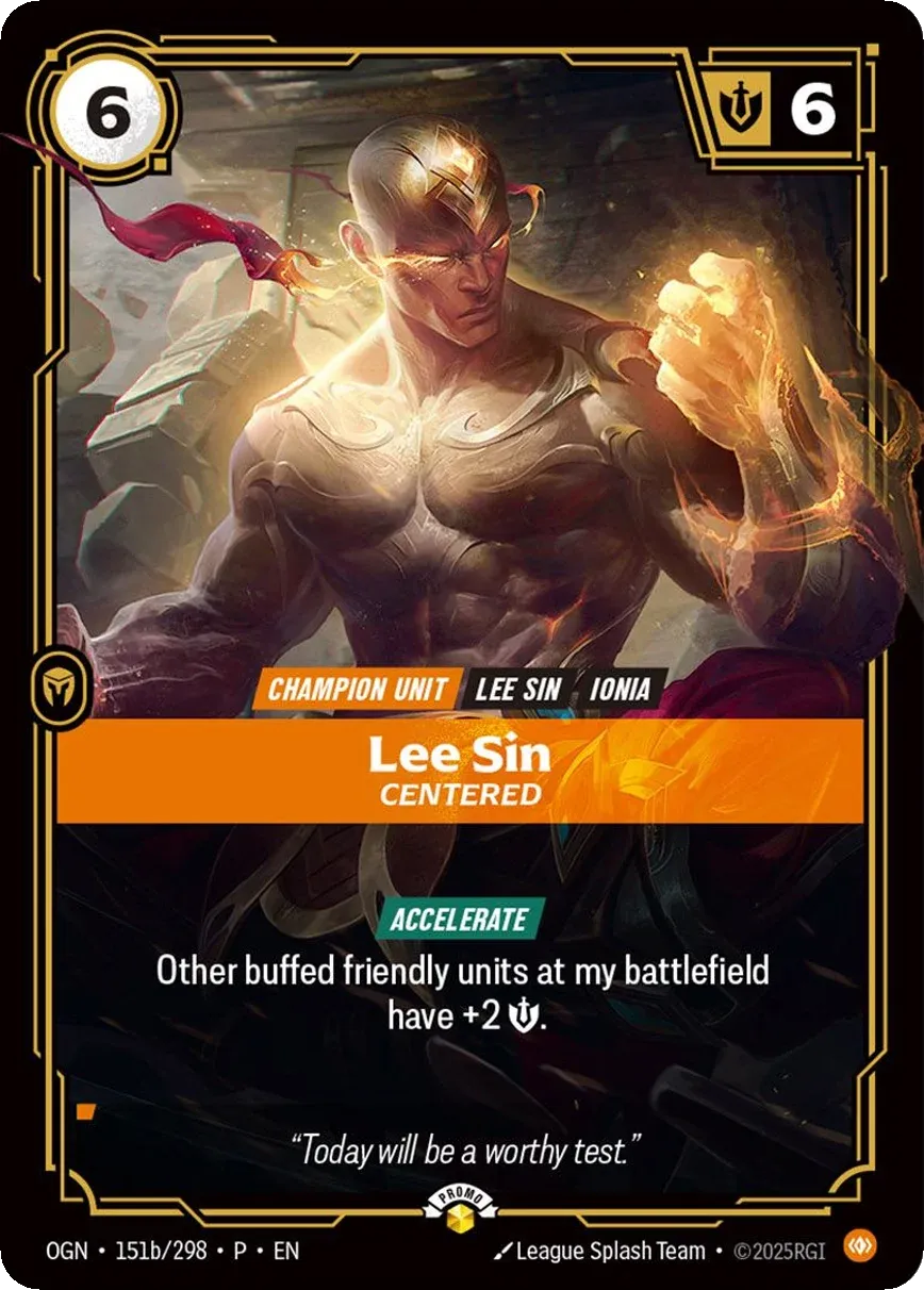 Lee Sin - Centered (alt) — Unleashed - Promo Cards — Riftbound