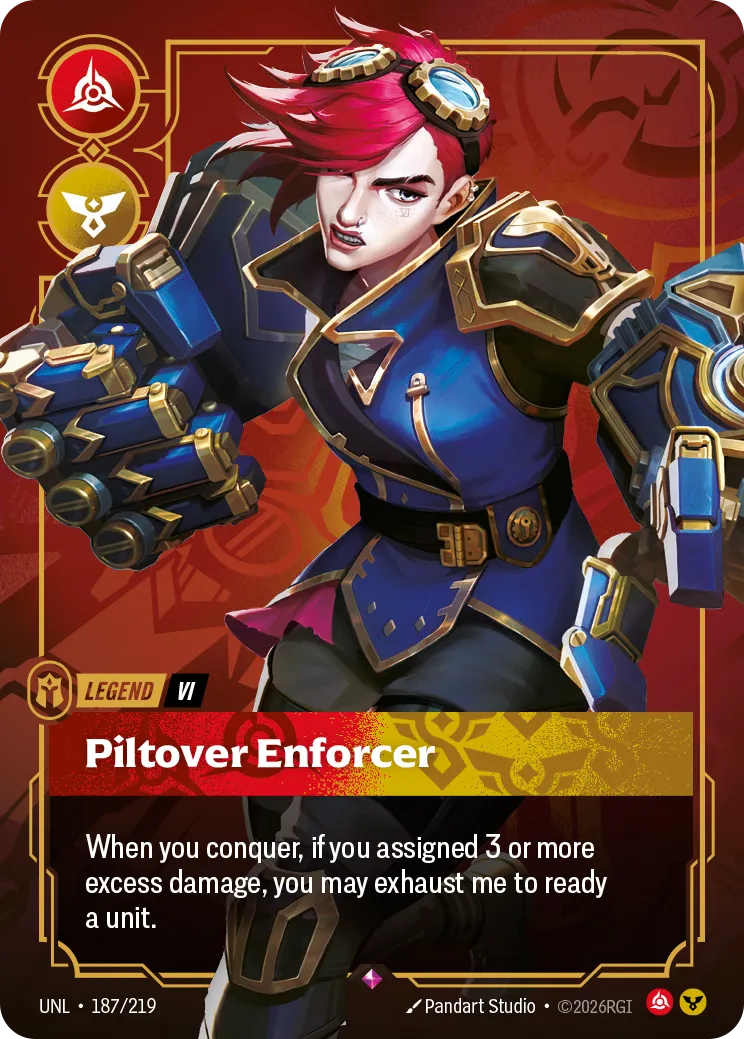 Vi - Piltover Enforcer (Metal) — Unleashed - Promo Cards — Riftbound