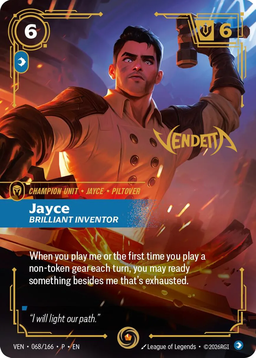 Jayce - Brilliant Inventor (Participation) — Vendetta - Promo Cards — Riftbound