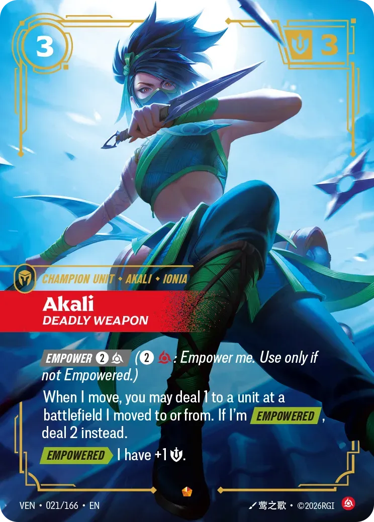 Akali - Deadly Weapon — Vendetta — Riftbound