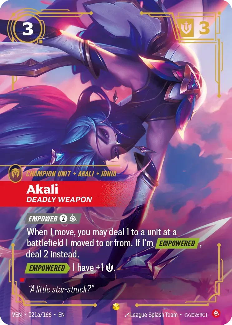 Akali - Deadly Weapon — Vendetta — Riftbound