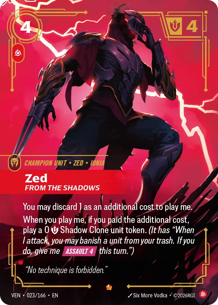 Zed - From the Shadows — Vendetta — Riftbound