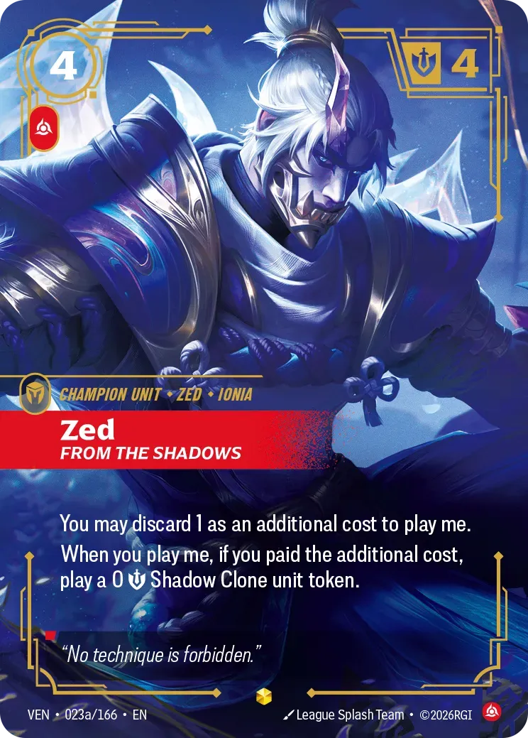 Zed - From the Shadows — Vendetta — Riftbound: League of Legends TCG