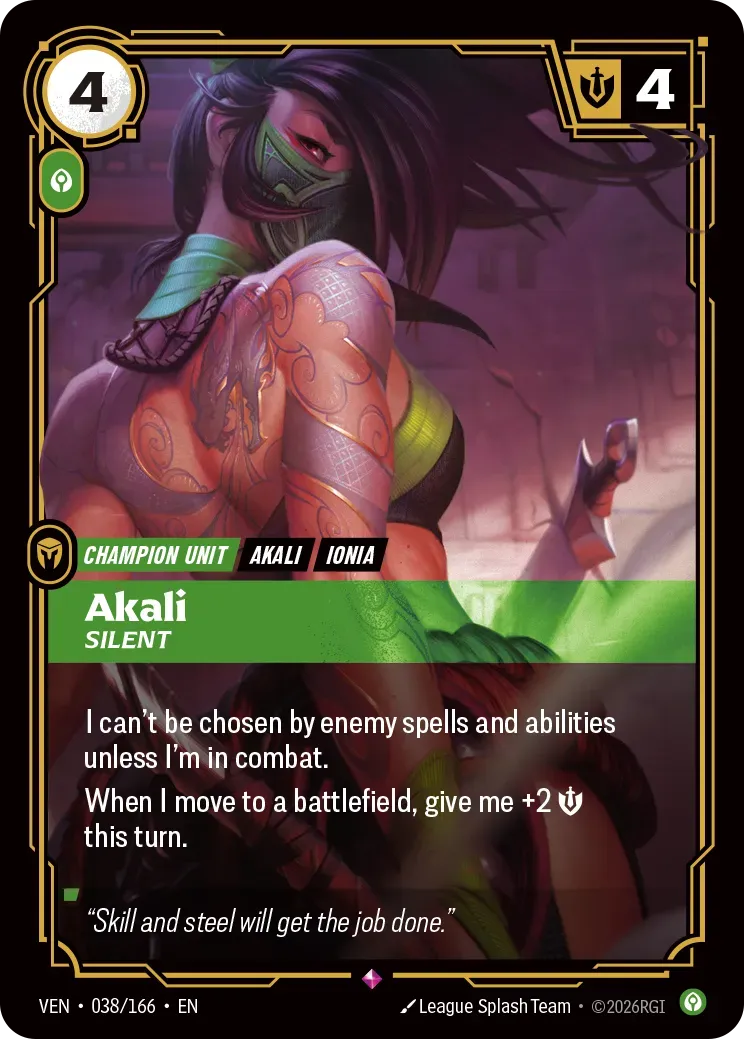 Akali - Silent — Vendetta — Riftbound