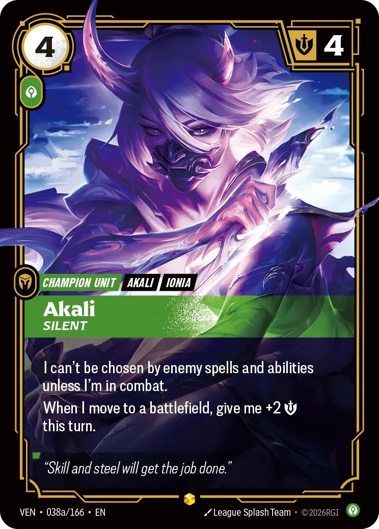 Akali - Silent — Vendetta — Riftbound