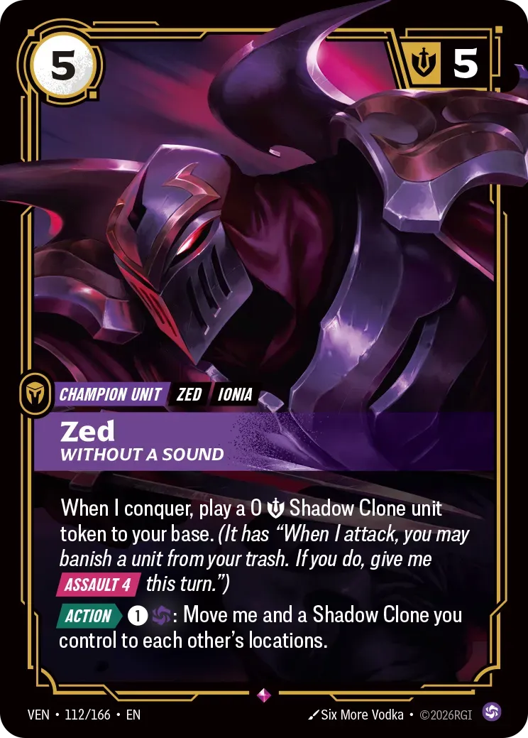 Zed - Without a Sound — Vendetta — Riftbound
