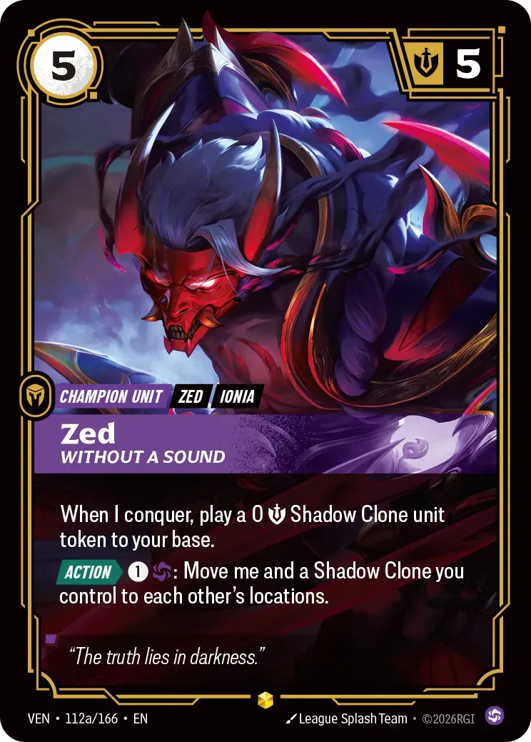 Zed - Without a Sound — Vendetta — Riftbound