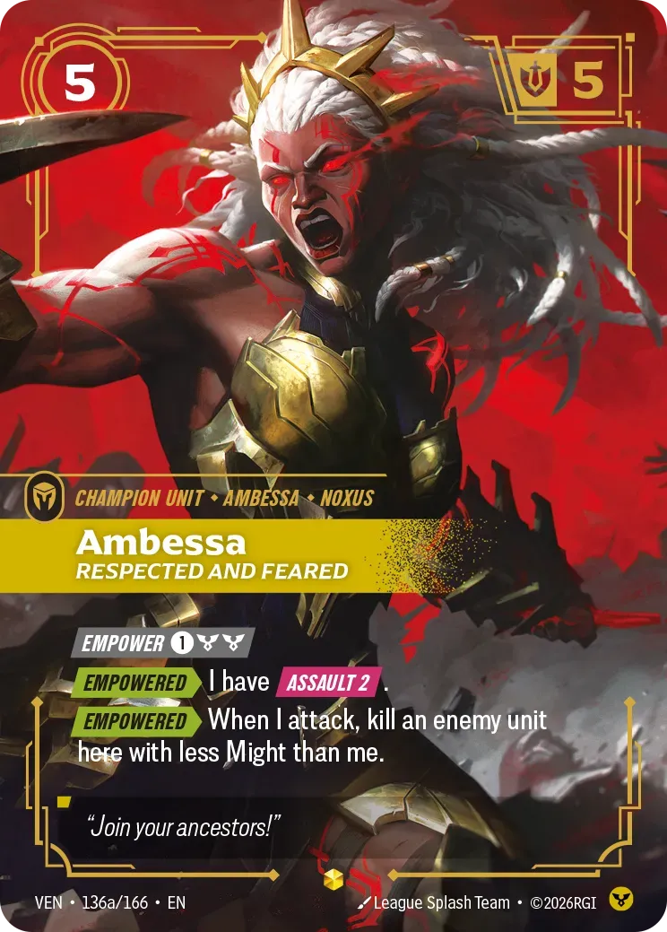 Ambessa - Respected and Feared — Vendetta — Riftbound