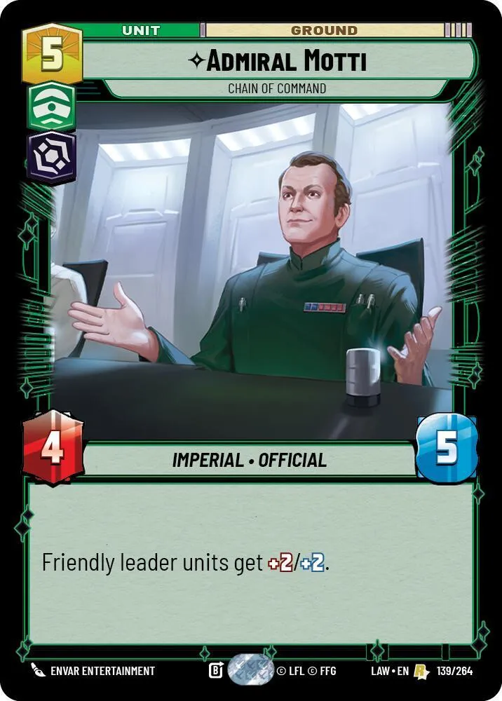 Admiral Motti - Chain of Command — A Lawless Time — Star Wars: Unlimited