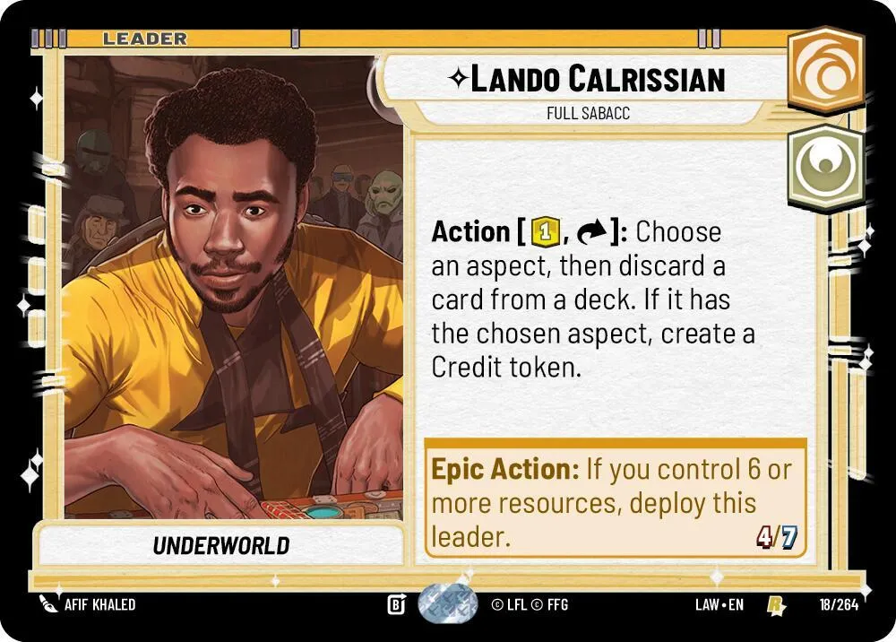 Lando Calrissian - Full Sabacc — A Lawless Time — Star Wars: Unlimited