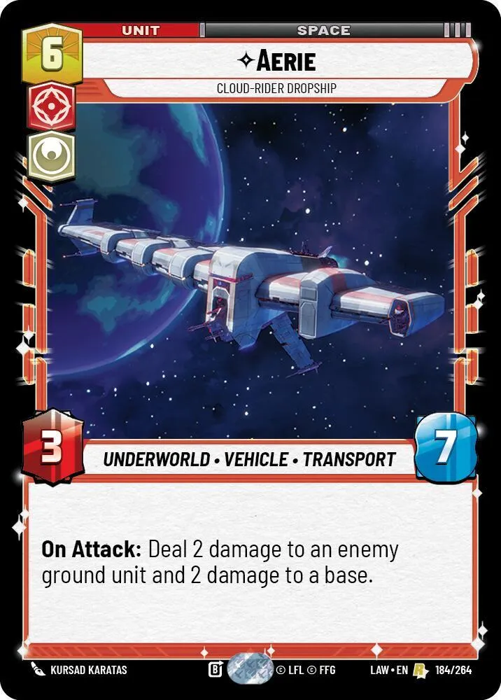 Aerie - Cloud-Rider Dropship — A Lawless Time — Star Wars: Unlimited