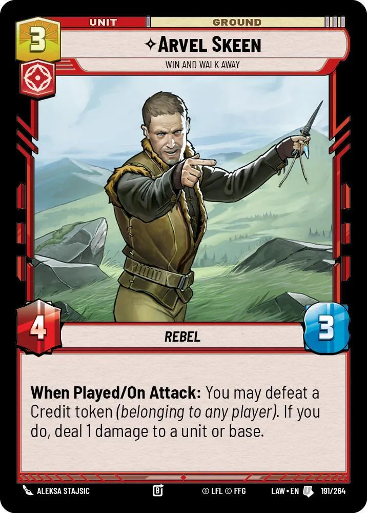 Arvel Skeen - Win and Walk Away — A Lawless Time — Star Wars: Unlimited