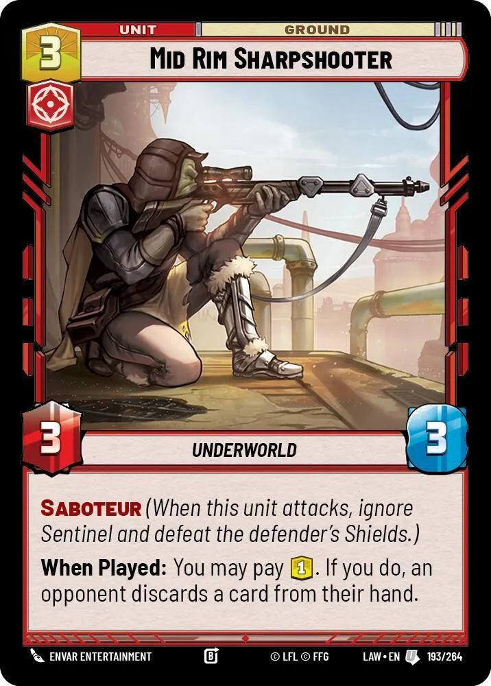 Tireur d'Élite de la Bordure Médiane — A Lawless Time — Star Wars: Unlimited
