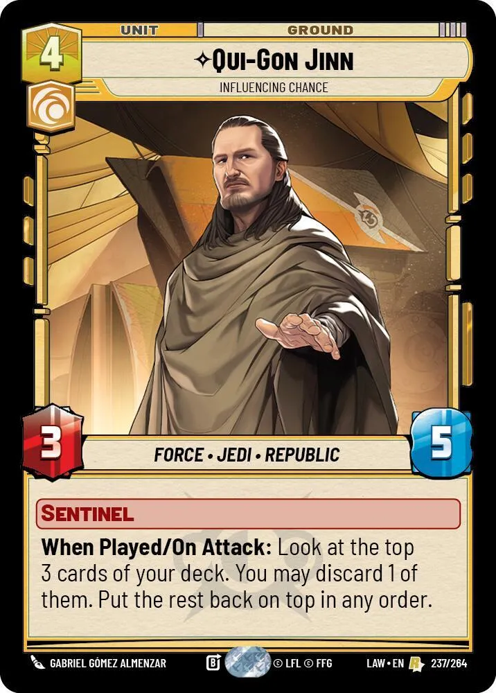 Qui-Gon Jinn - Influencing Chance — A Lawless Time — Star Wars: Unlimited