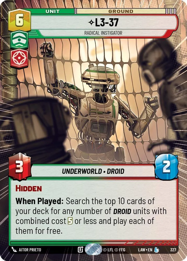 L3-37 - Radical Instigator — A Lawless Time — Star Wars: Unlimited