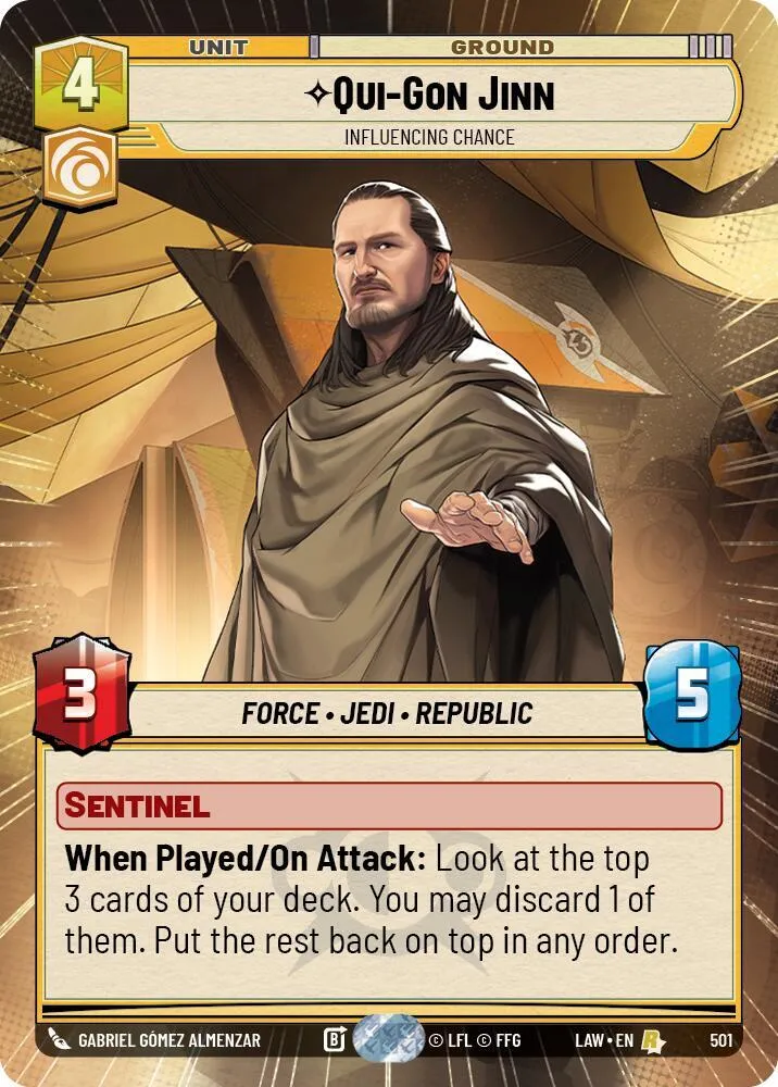Qui-Gon Jinn - Influencing Chance — A Lawless Time — Star Wars: Unlimited