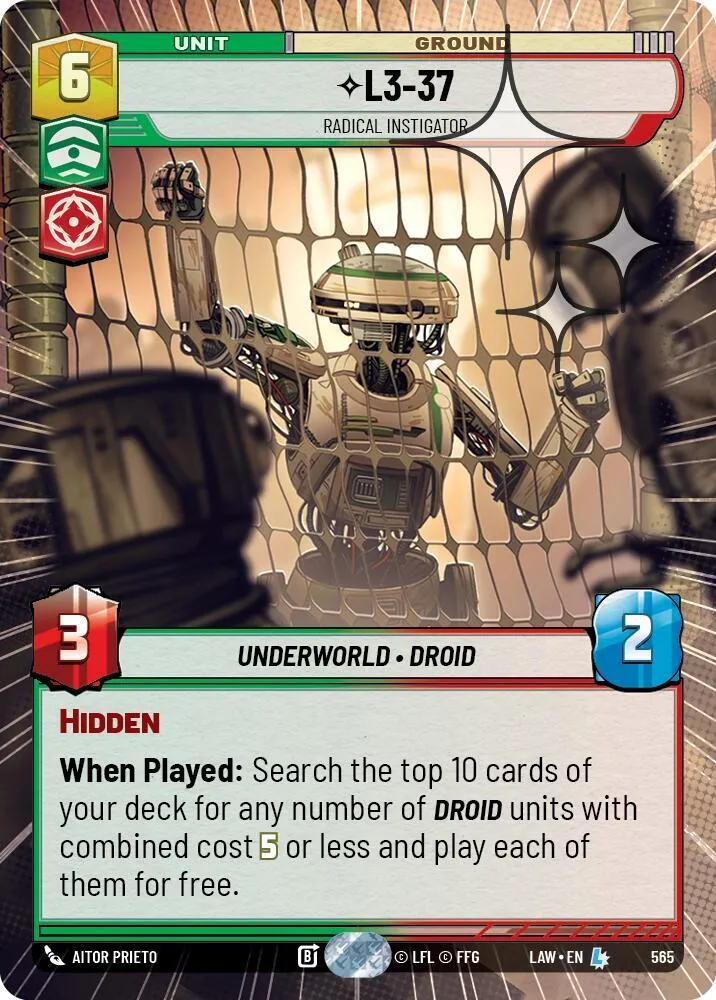 L3-37 - Radical Instigator — A Lawless Time — Star Wars: Unlimited