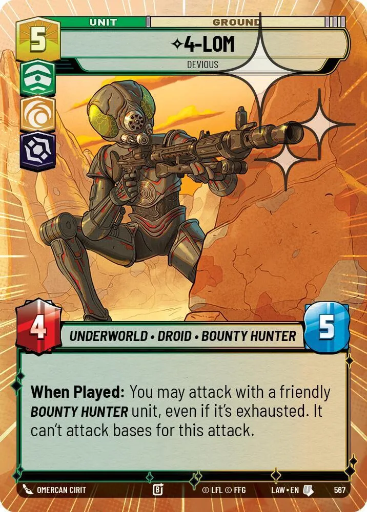 4-LOM - Sournois — A Lawless Time — Star Wars: Unlimited