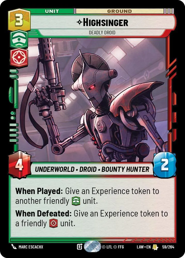 Highsinger - Deadly Droid — A Lawless Time — Star Wars: Unlimited