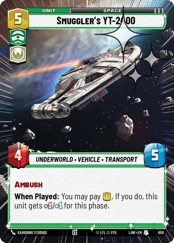 Smuggler's YT-2400 — A Lawless Time — Star Wars: Unlimited