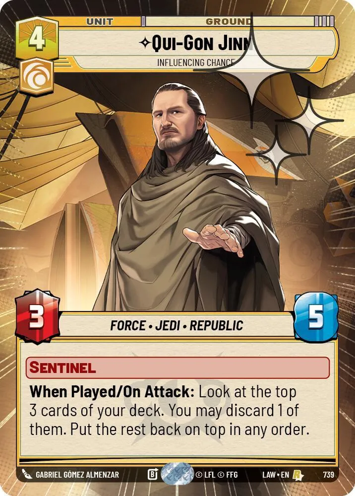 Qui-Gon Jinn - Influencing Chance — A Lawless Time — Star Wars: Unlimited