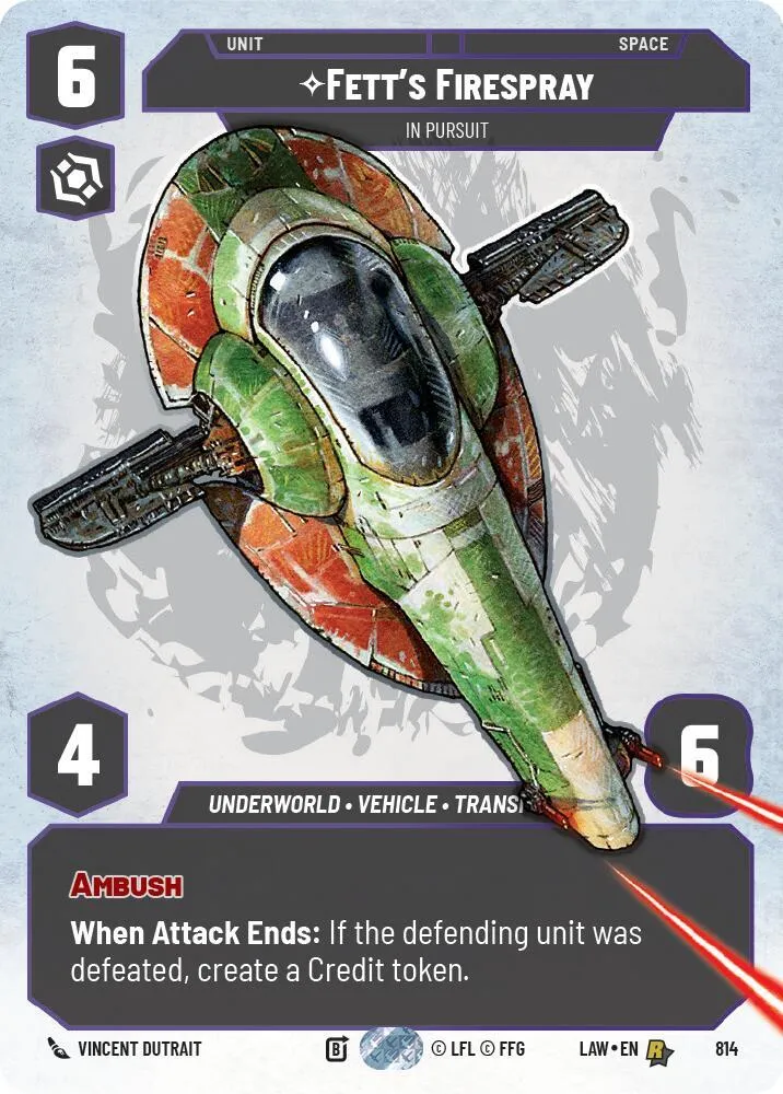 Fett's Firespray - In Pursuit — A Lawless Time — Star Wars: Unlimited