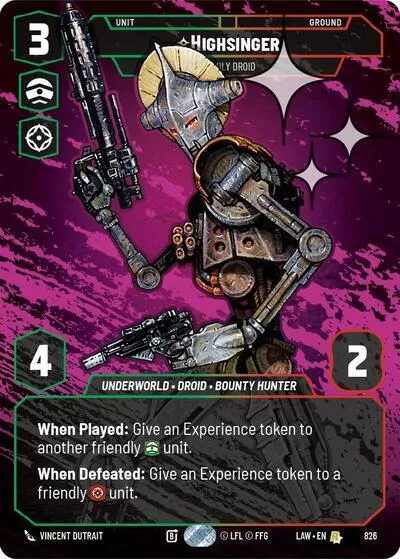 Highsinger - Deadly Droid — A Lawless Time — Star Wars: Unlimited