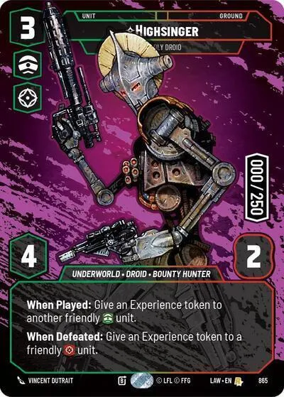 Highsinger - Deadly Droid — A Lawless Time — Star Wars: Unlimited