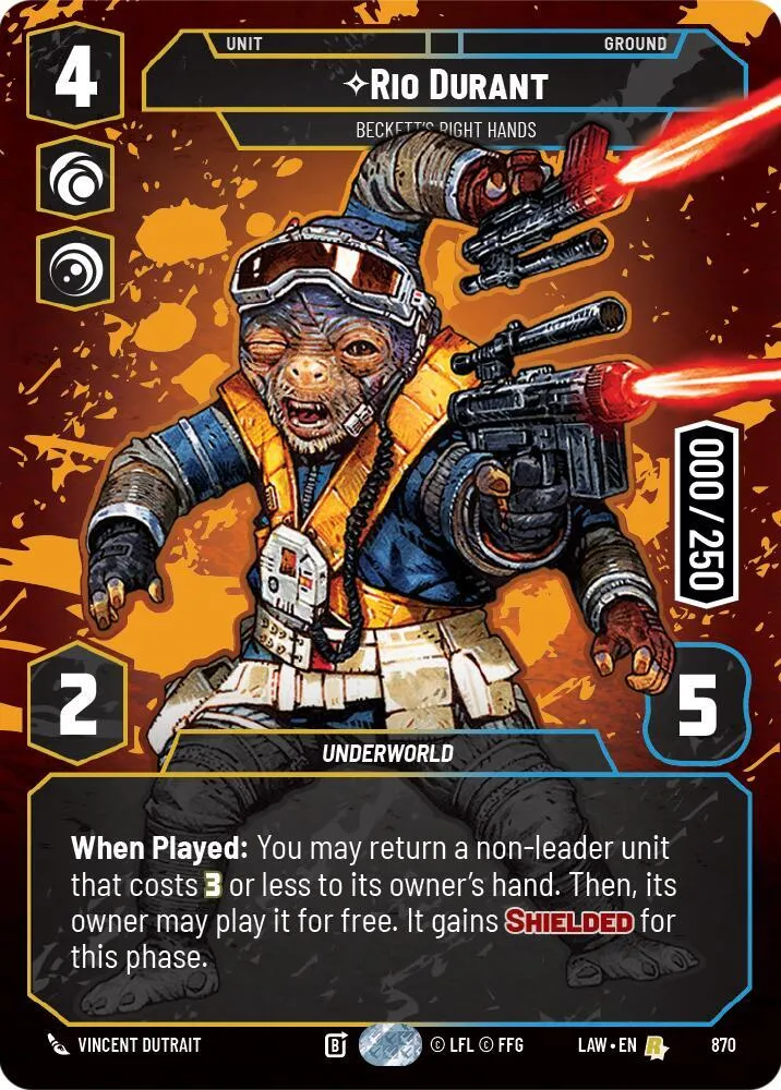 Rio Durant - Beckett's Right Hands — A Lawless Time — Star Wars: Unlimited