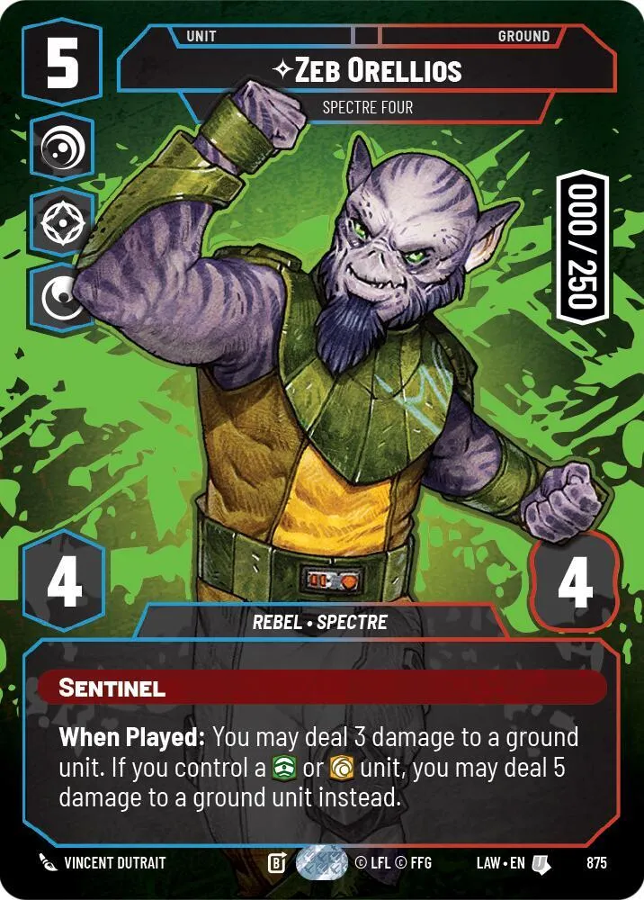 Zeb Orellios - Spectre Four — A Lawless Time — Star Wars: Unlimited