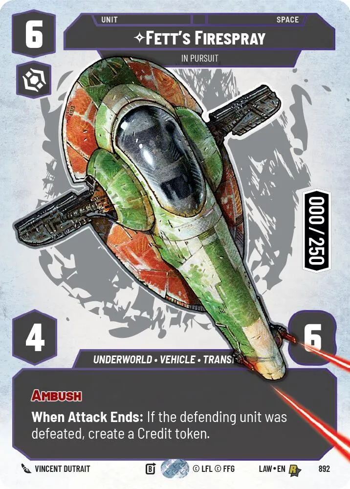 Fett's Firespray - In Pursuit — A Lawless Time — Star Wars: Unlimited