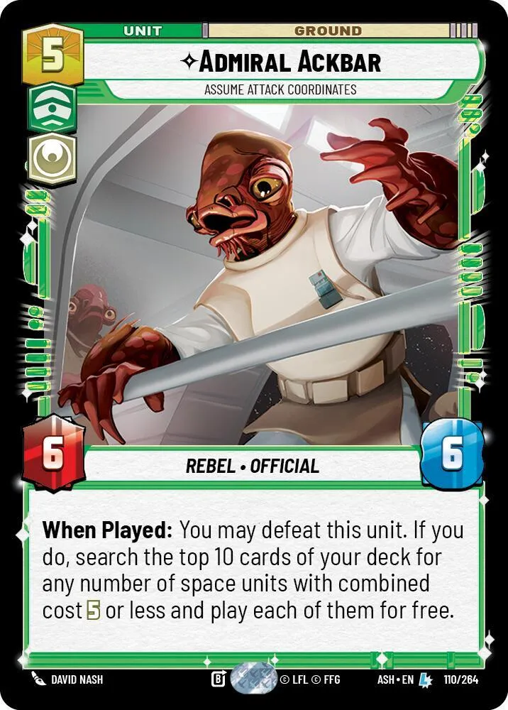 Amiral Ackbar - En Formation D'Attaque — Ashes of the Empire — Star Wars: Unlimited