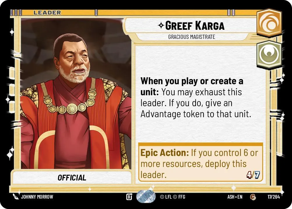 Greef Karga - Gracious Magistrate — Ashes of the Empire — Star Wars: Unlimited