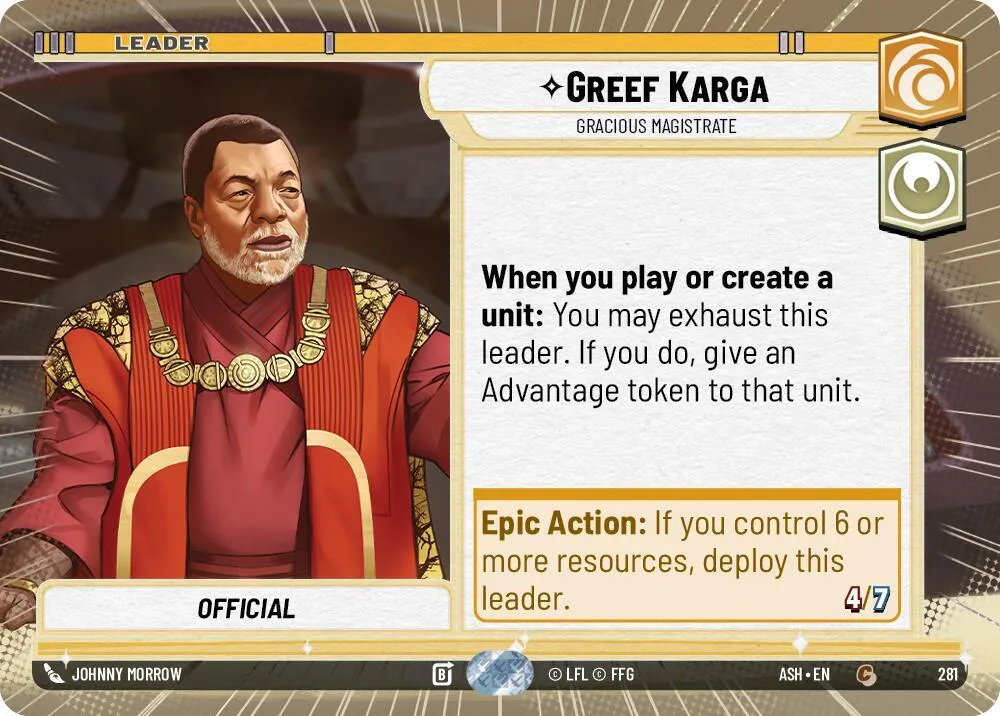 Greef Karga - Magistrat Chaleureux — Ashes of the Empire — Star Wars: Unlimited