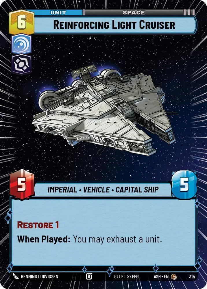 Croiseur Léger en Renfort — Ashes of the Empire — Star Wars: Unlimited