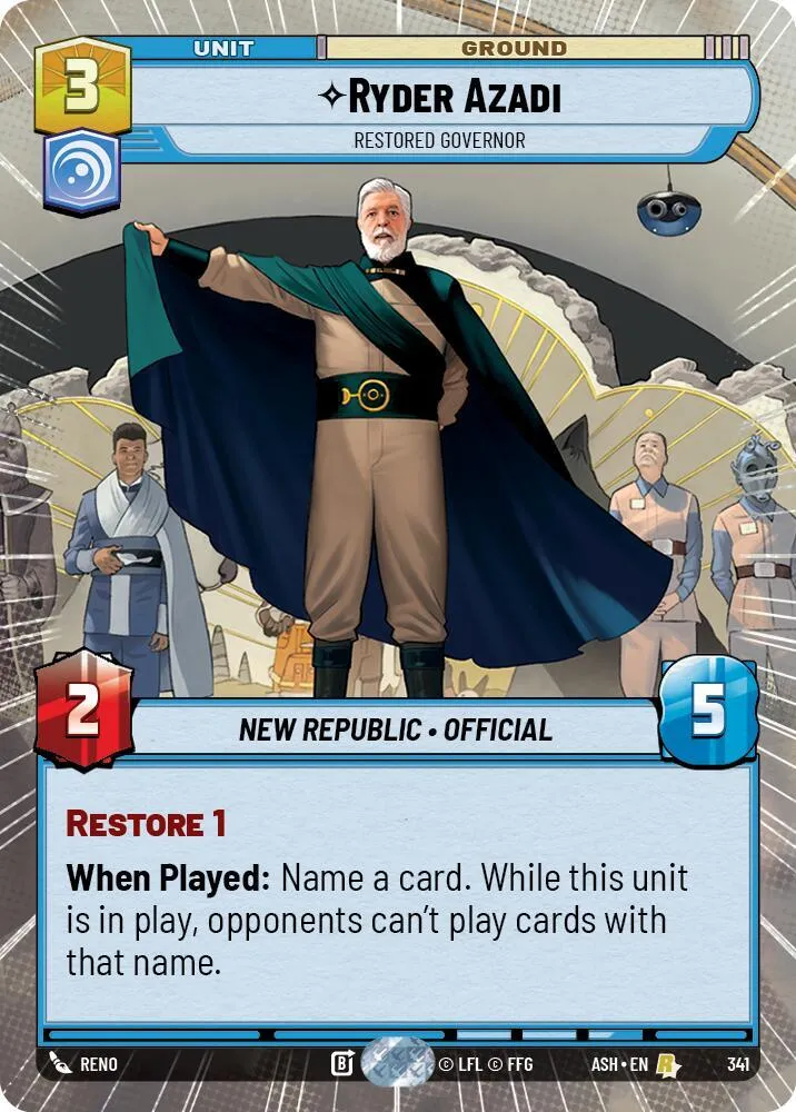 Ryder Azadi - Gouverneur Réinstauré — Ashes of the Empire — Star Wars: Unlimited