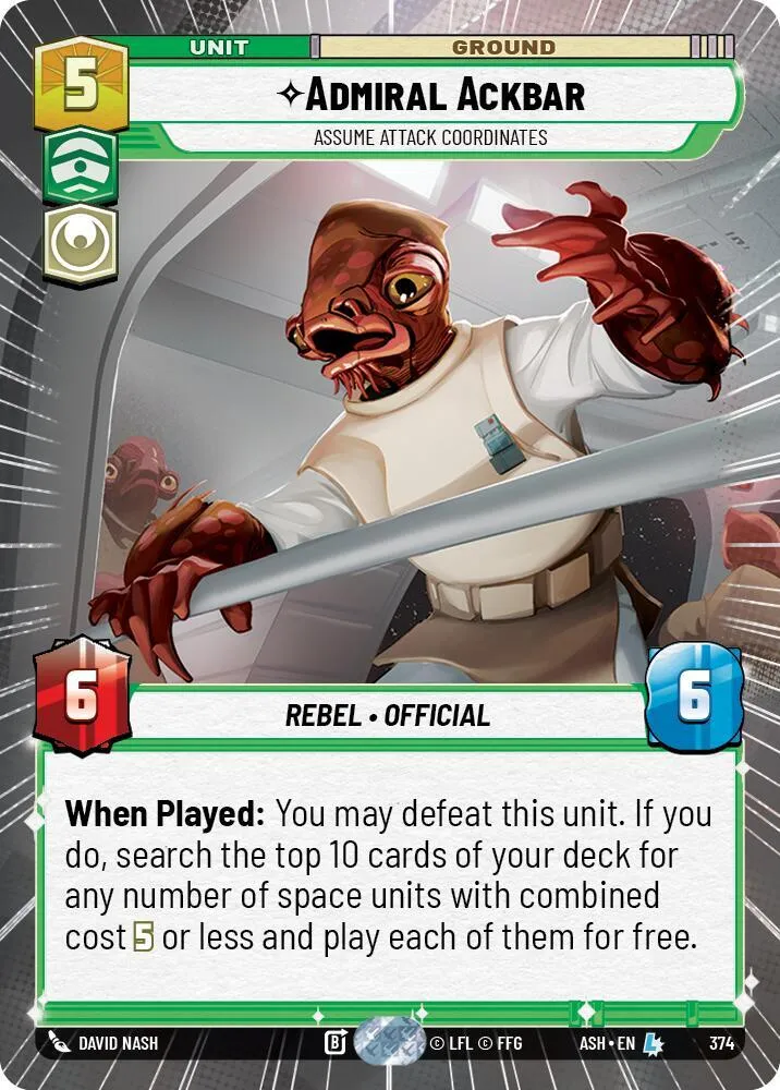 Amiral Ackbar - En Formation D'Attaque — Ashes of the Empire — Star Wars: Unlimited