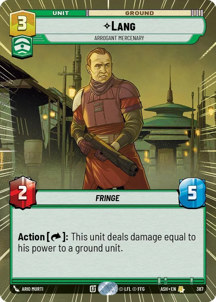 Lang - Arrogant Mercenary — Ashes of the Empire — Star Wars: Unlimited