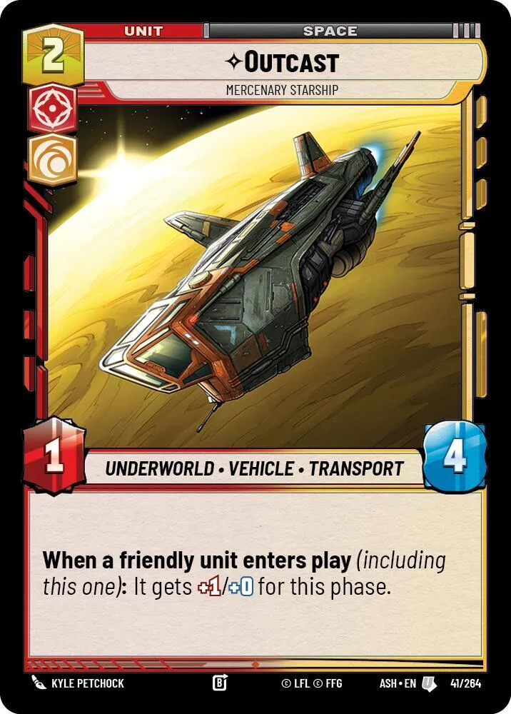 Outcast - Mercenary Starship — Ashes of the Empire — Star Wars: Unlimited