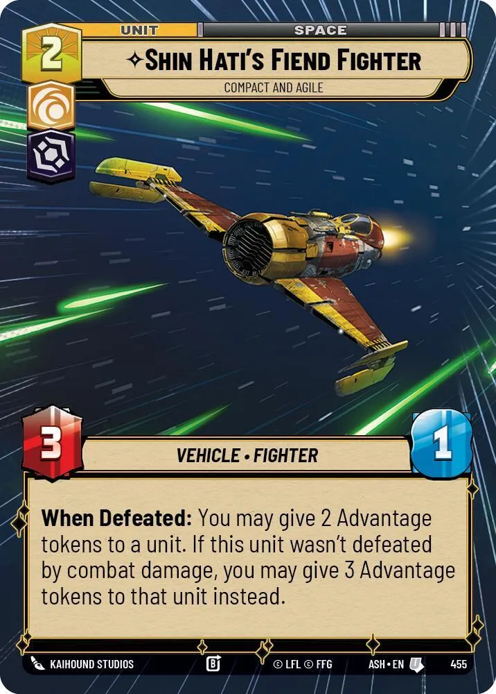 Shin Hati's Fiend Fighter - Compact and Agile — Ashes of the Empire — Star Wars: Unlimited